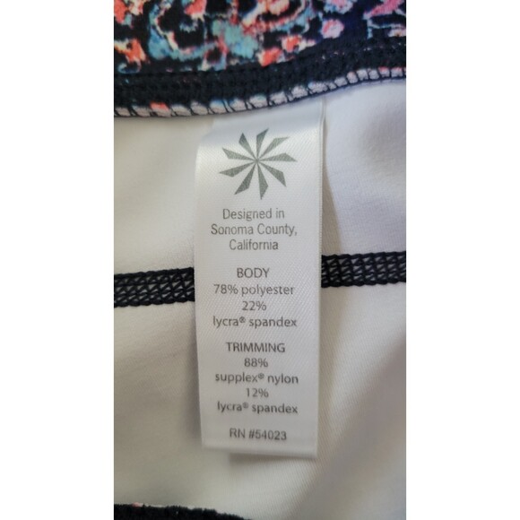 Athleta Women's Blue Pink Tapestry Chaturanga Fitness Capri Leggings - Picture 3 of 3